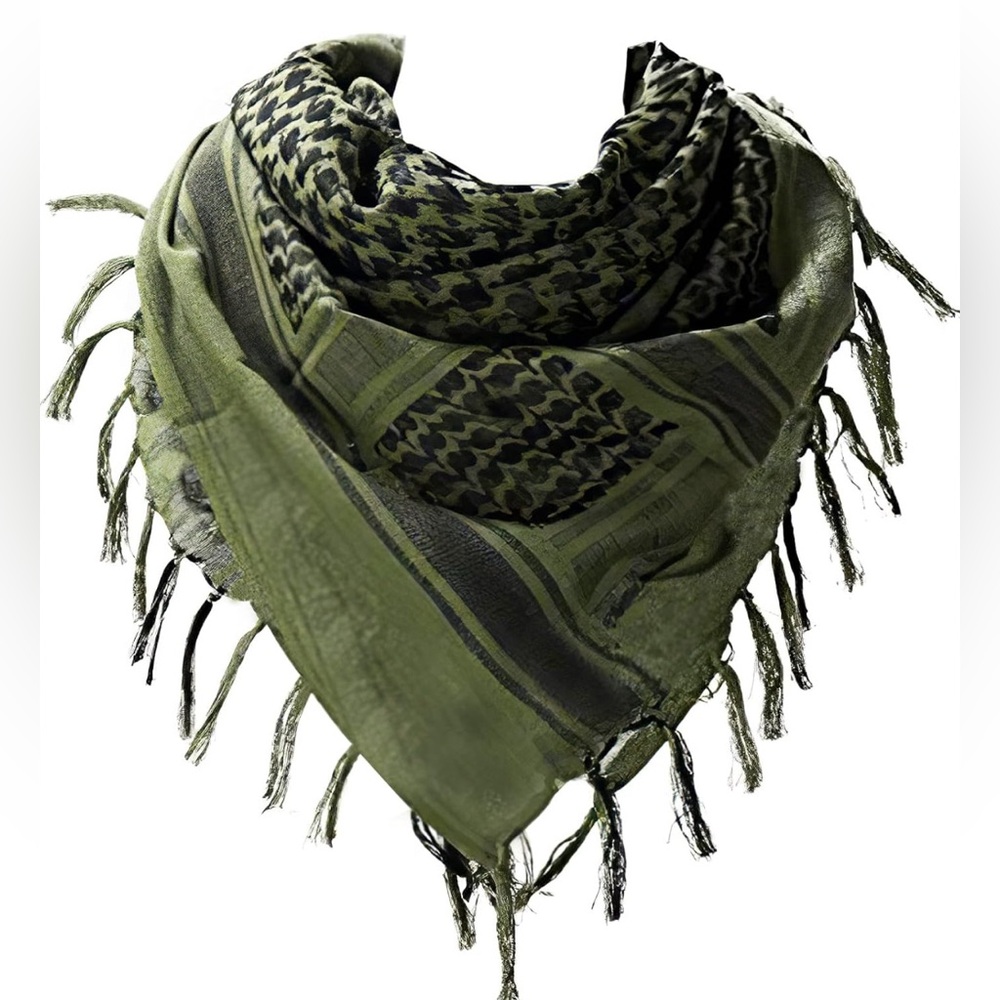 Shemagh black and green scarf